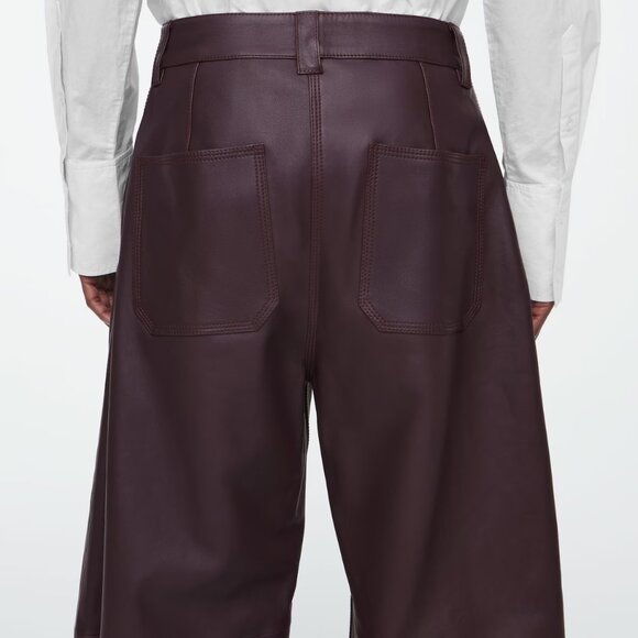 COS Leather Barrel-Leg Utility Pants - Picture 4 of 8